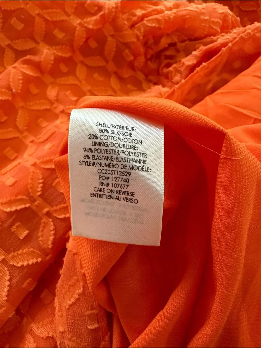 Alice + Olivia Orange Smocked Bodice Silk Blend Maxi Dress - Picture 6 of 6